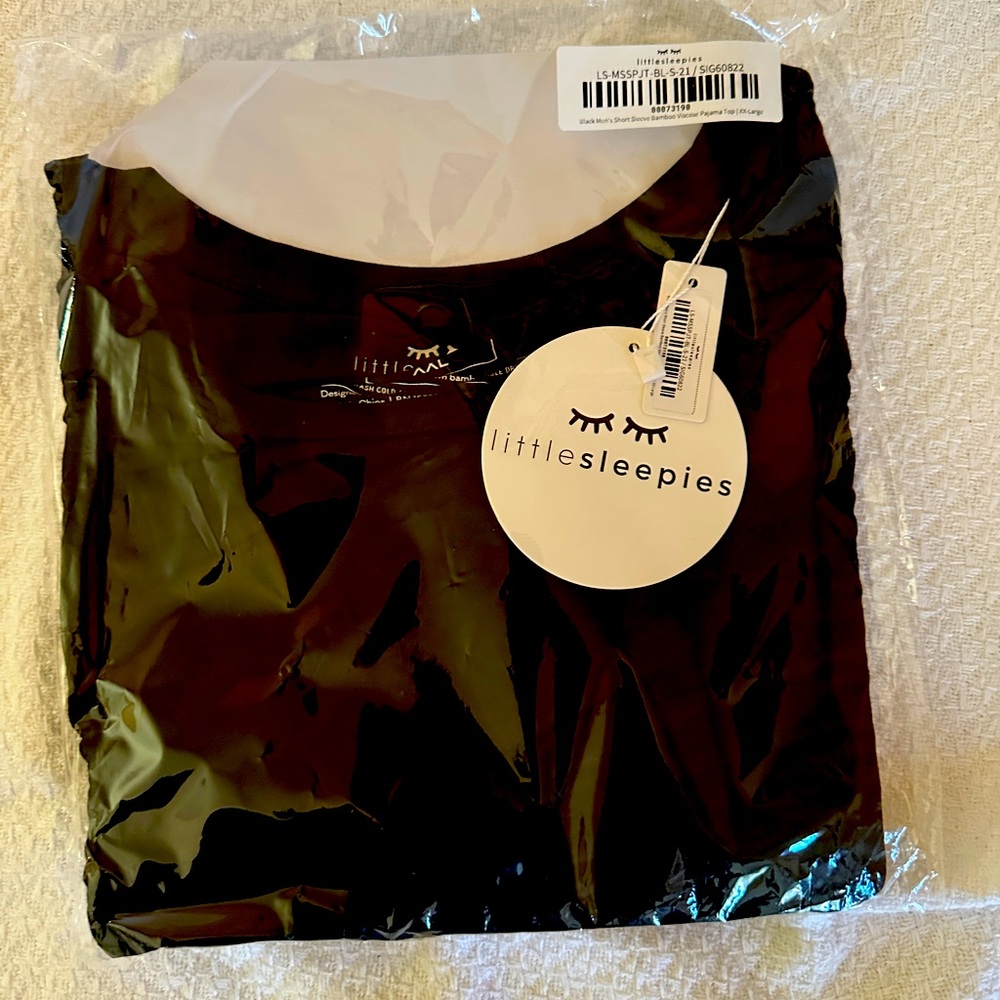 NIB Little Sleepies Black Men’s Short sleeve shirt